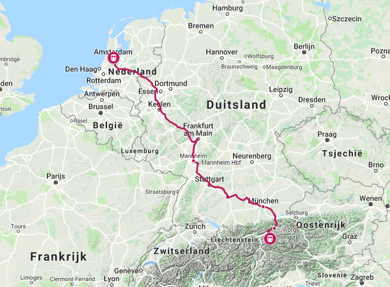 Verbinding trein naar Mayrhofen