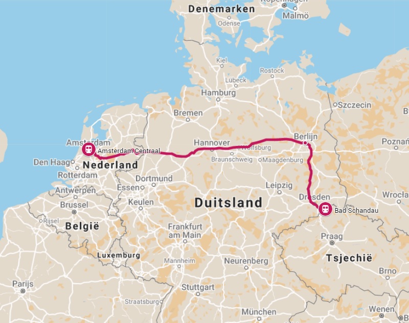 Route trein naar Bad Schandau