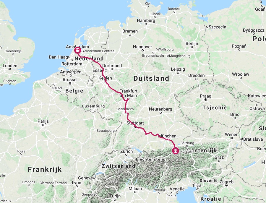 Verbinding trein naar Kufstein