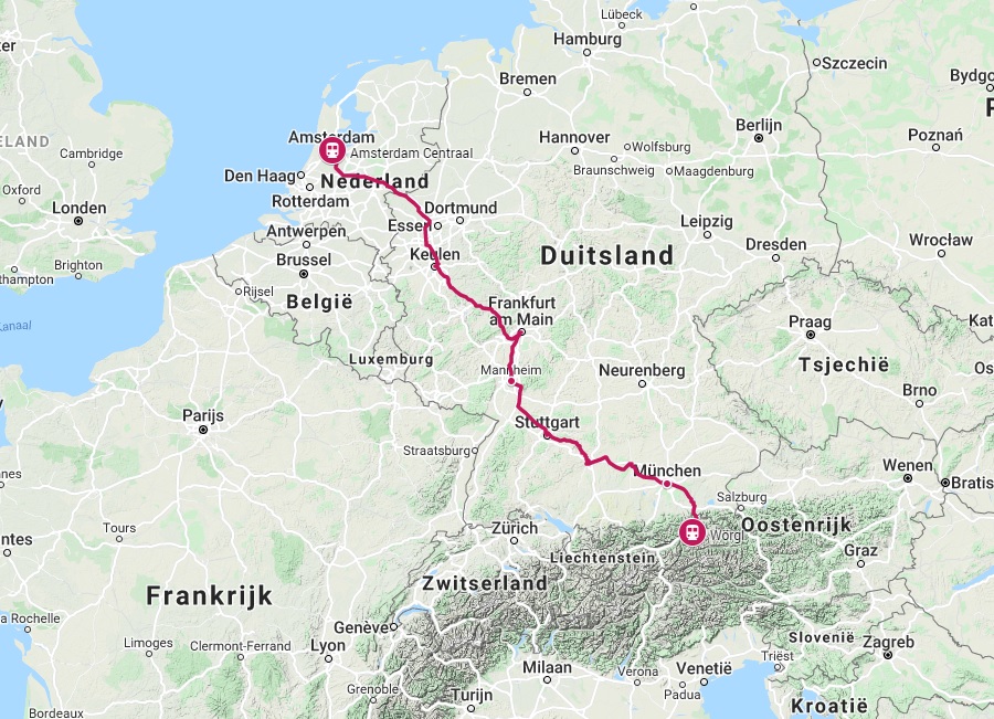 Verbinding trein naar Wörgl