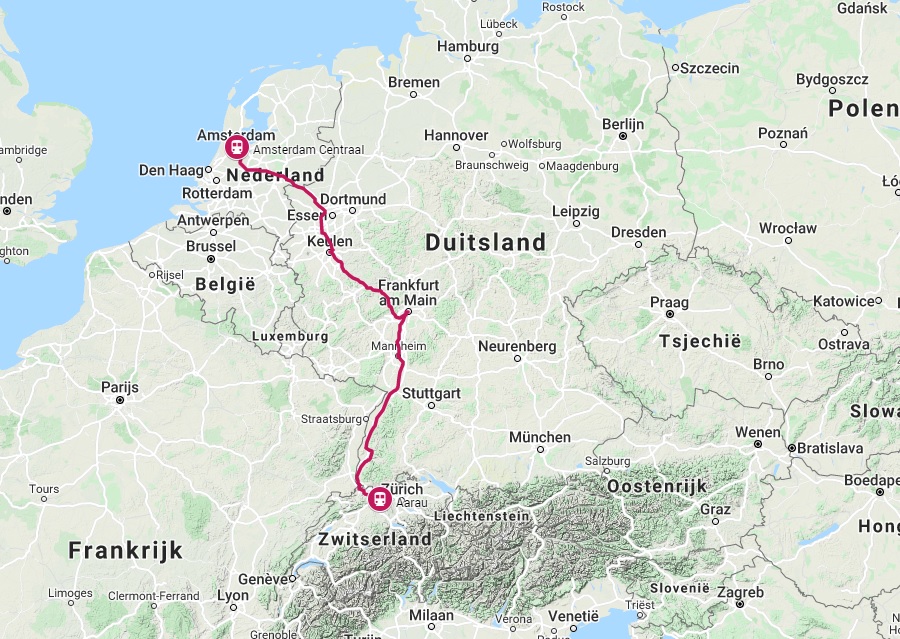 Verbinding trein naar Aarau