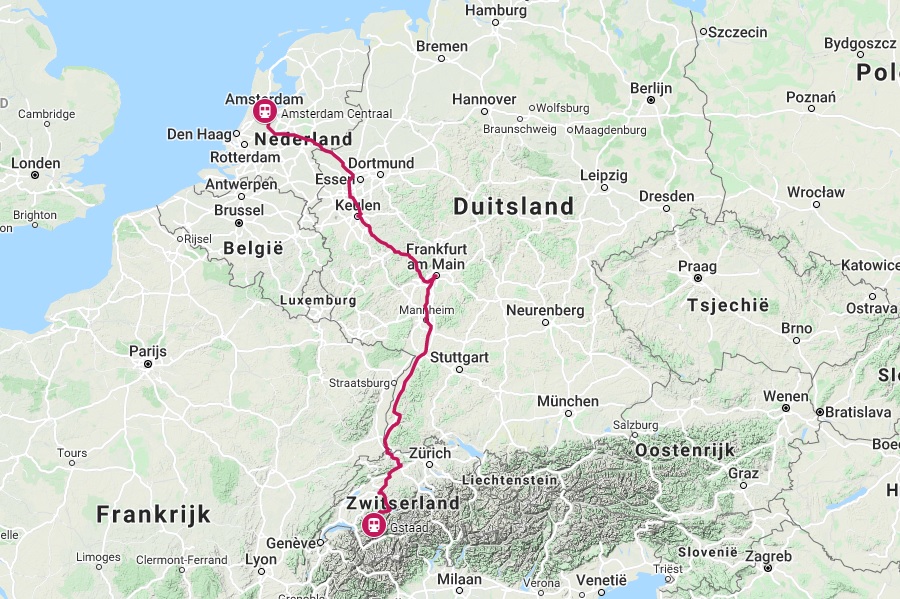 Verbinding trein naar Gstaad