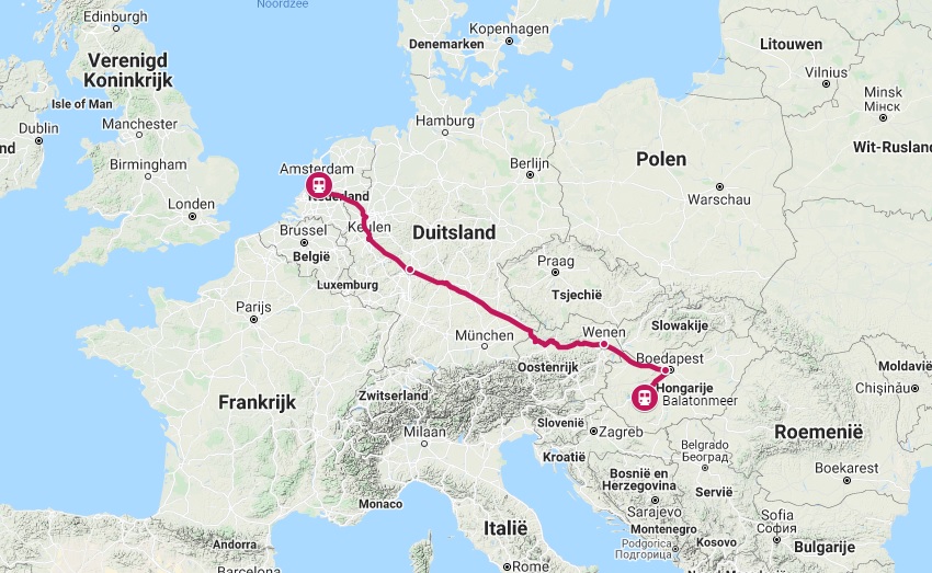 Verbinding trein naar Het Balatonmeer
