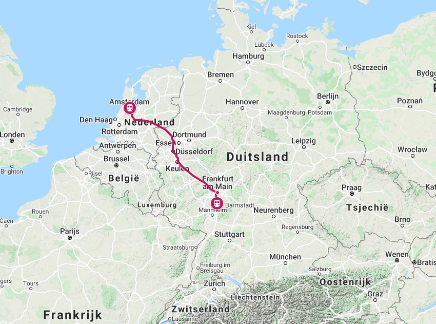 Verbinding trein naar Darmstadt