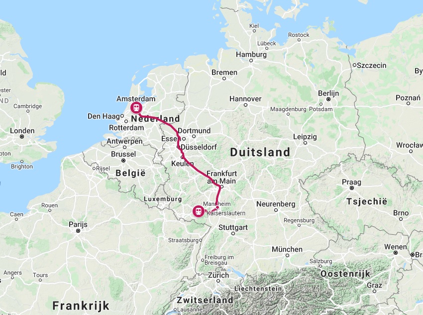 Verbinding trein naar Kaiserslautern
