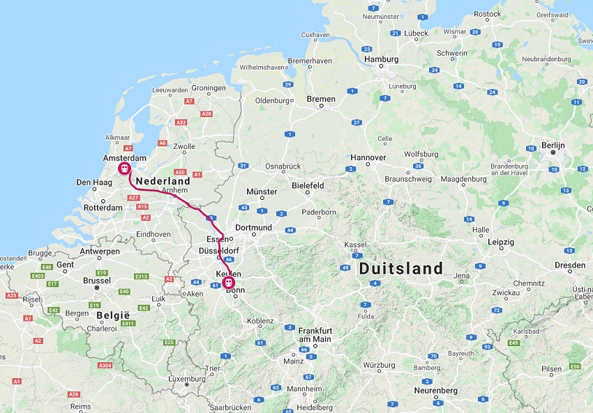 Verbinding trein naar Keulen