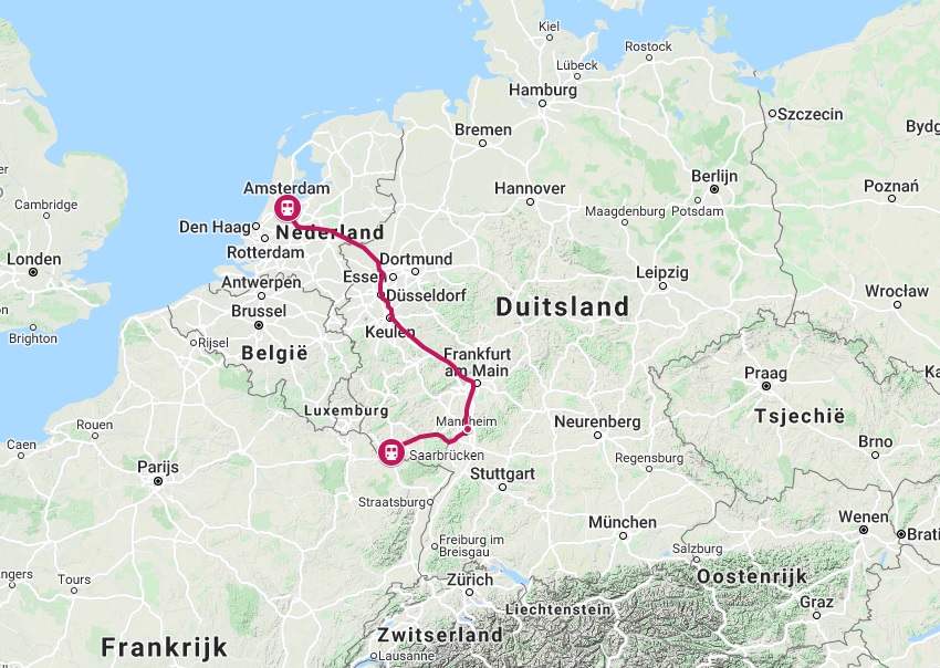 Verbinding trein naar Saarbrücken