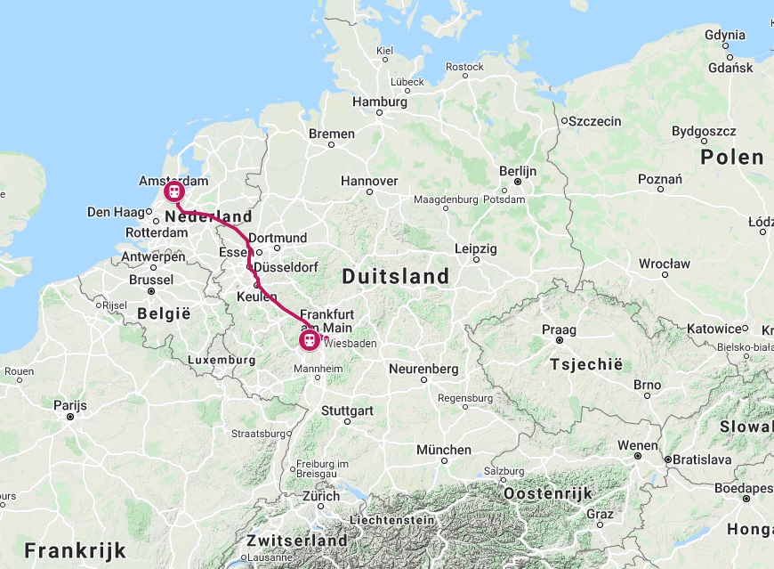 Verbinding trein naar Wiesbaden